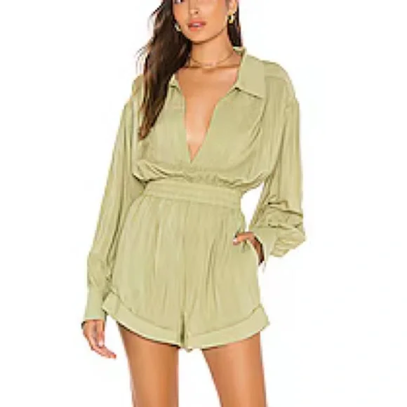 L'Academie Rayne Romper in Olive Green XXS - Picture 1 of 11